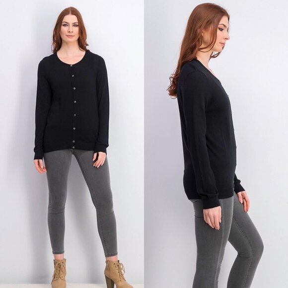 41 Hawthron Black Cardigan Sweater Silk Modal Stitchfix Womens‎ Size Small Top S - Picture 2 of 10